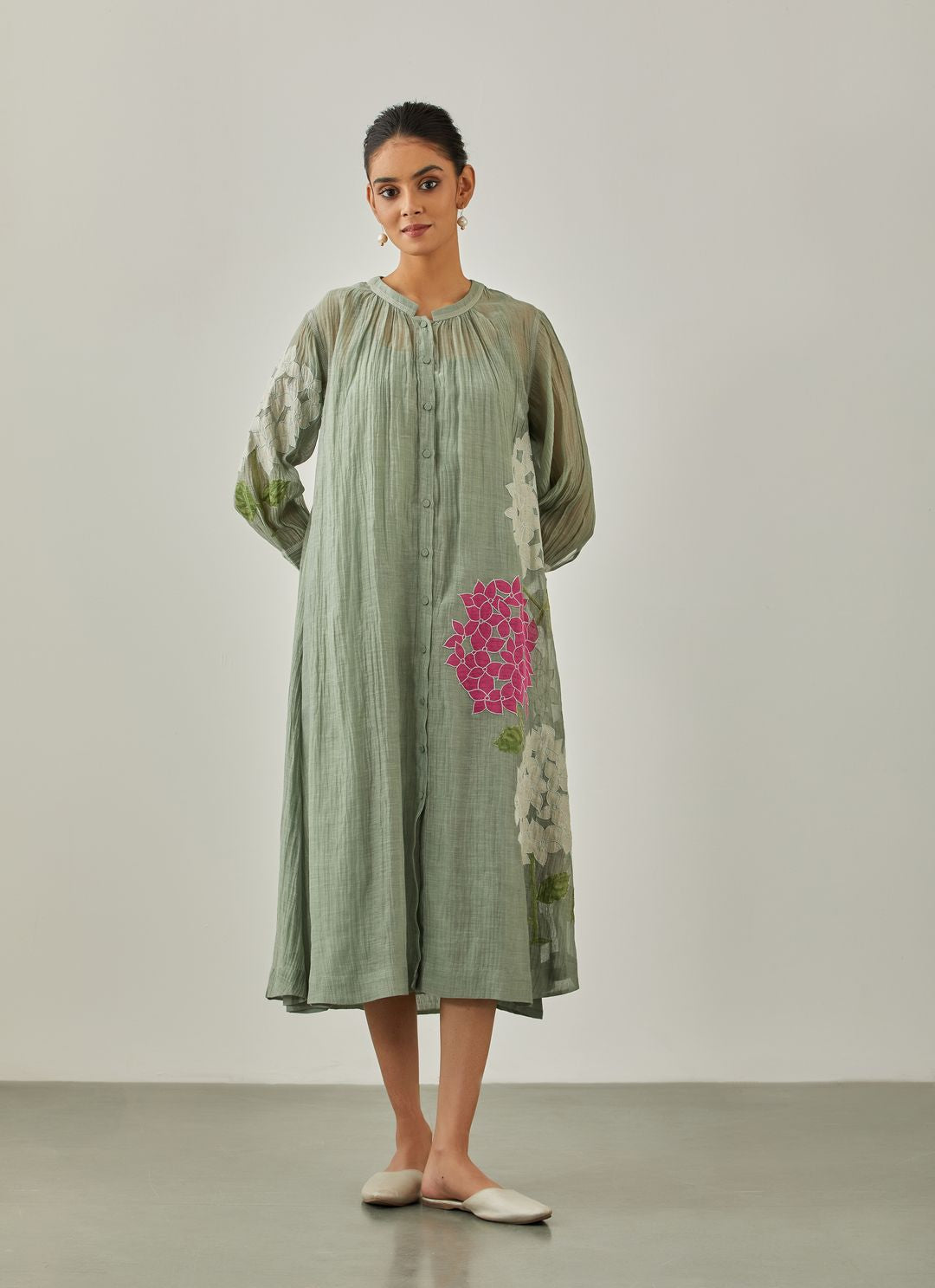 Aqua Noorie Bouquet Tunic - VineetRahul