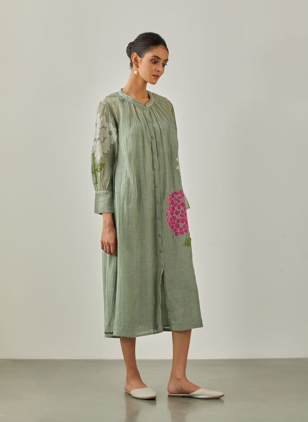 Aqua Noorie Bouquet Tunic - VineetRahul