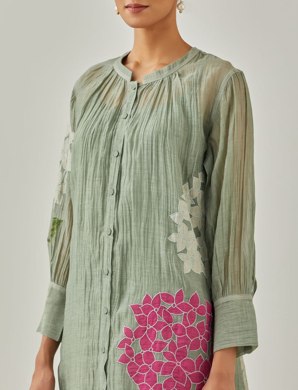 Aqua Noorie Bouquet Tunic - VineetRahul