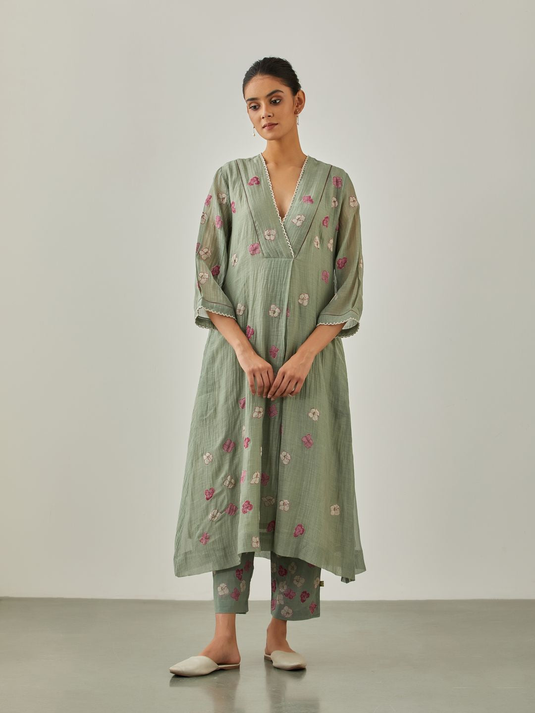 Aqua Noorie Flower Shower Tunic - VineetRahul