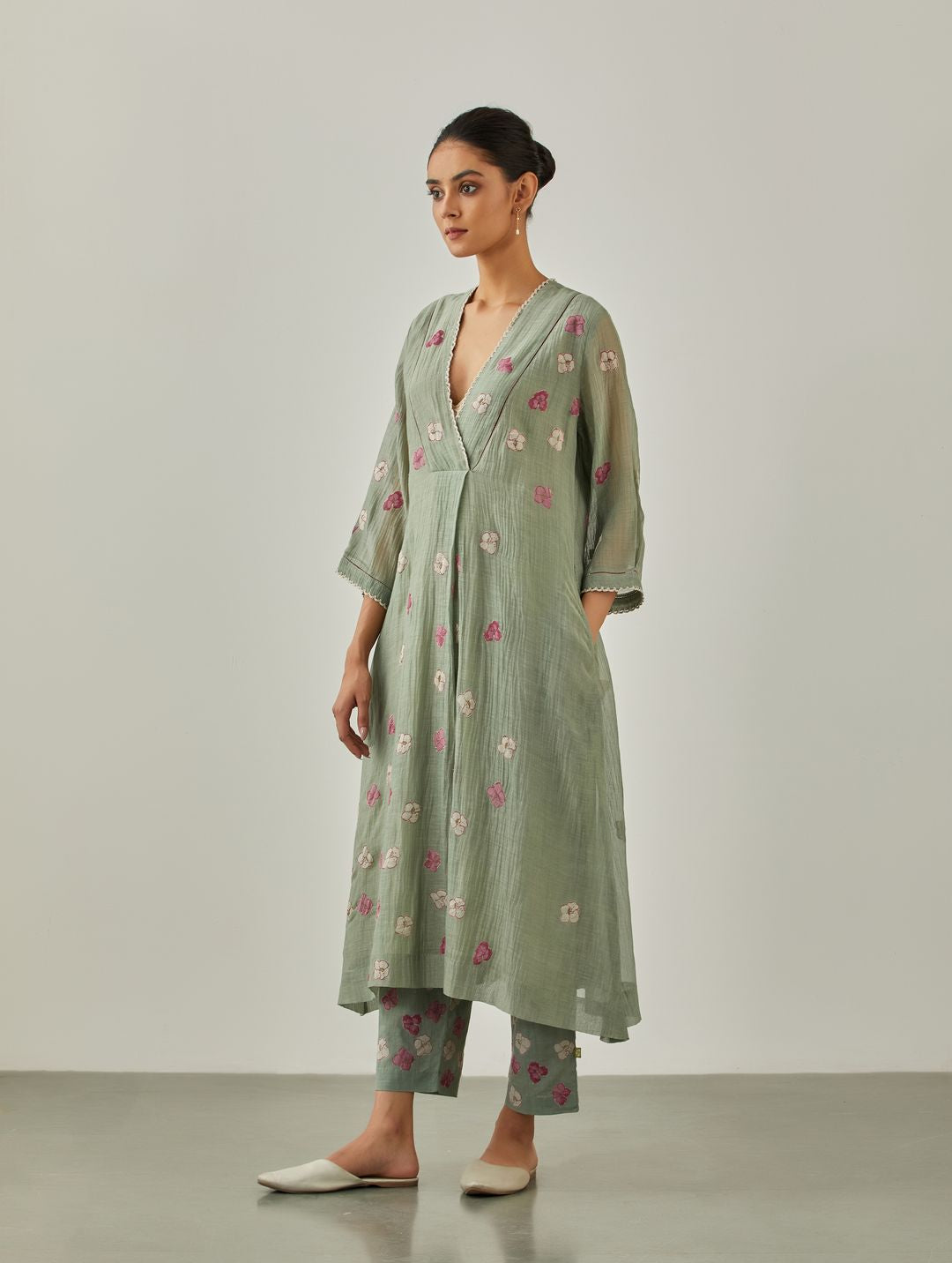 Aqua Noorie Flower Shower Tunic - VineetRahul