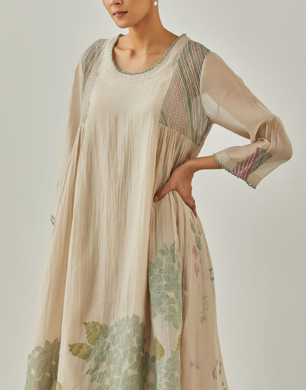 Natural Blossom Rain Dress - VineetRahul