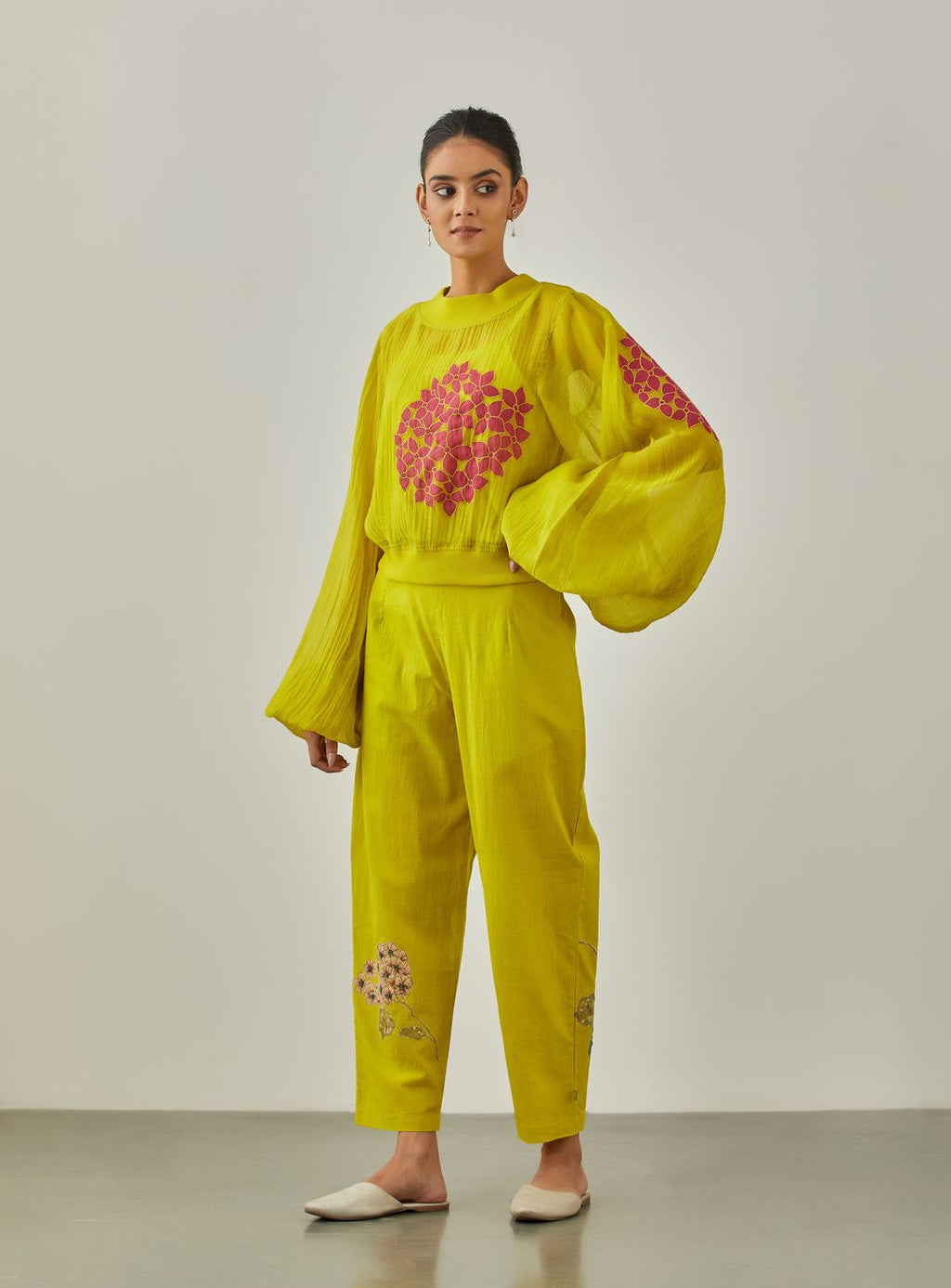 Lime Zarah Rib Top - VineetRahul