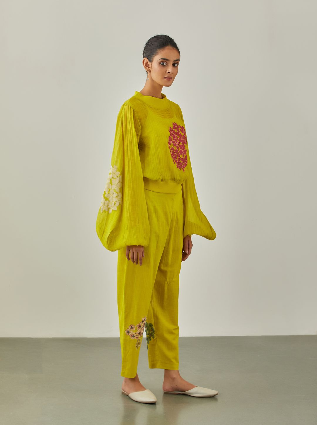 Lime Zarah Rib Top - VineetRahul