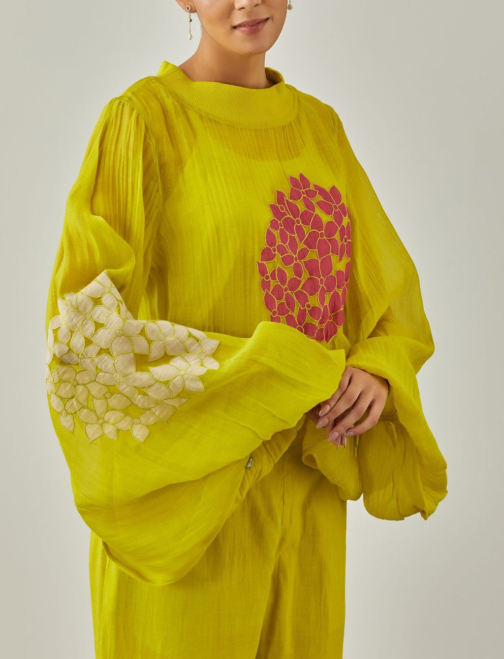 Lime Zarah Rib Top - VineetRahul