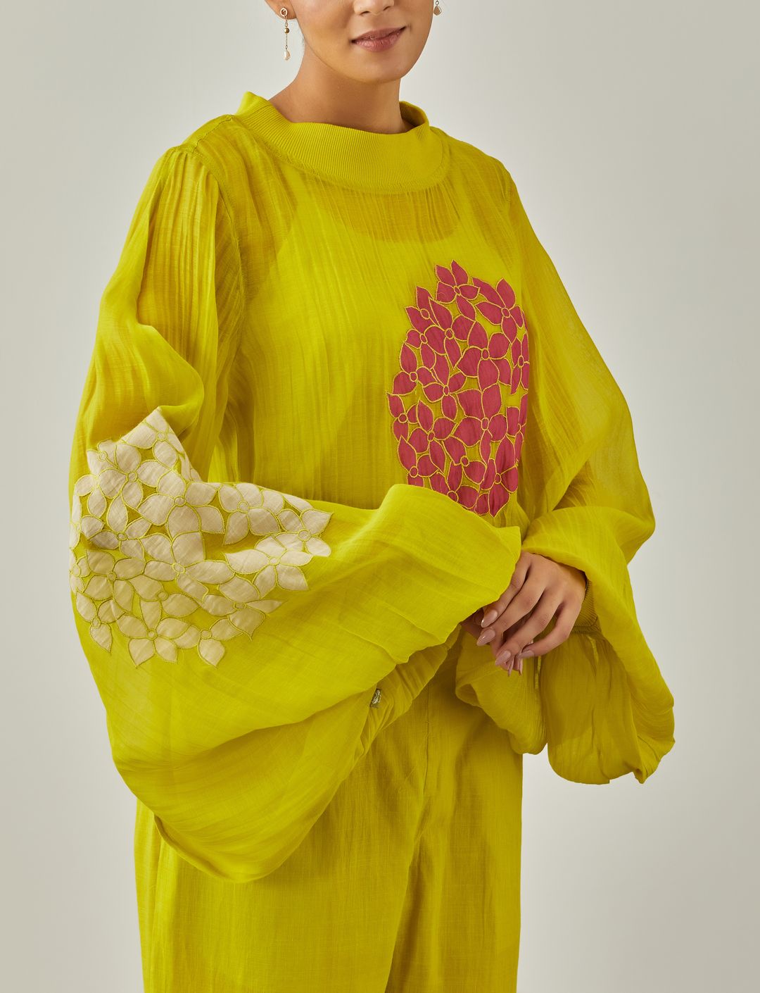 Lime Zarah Rib Top - VineetRahul