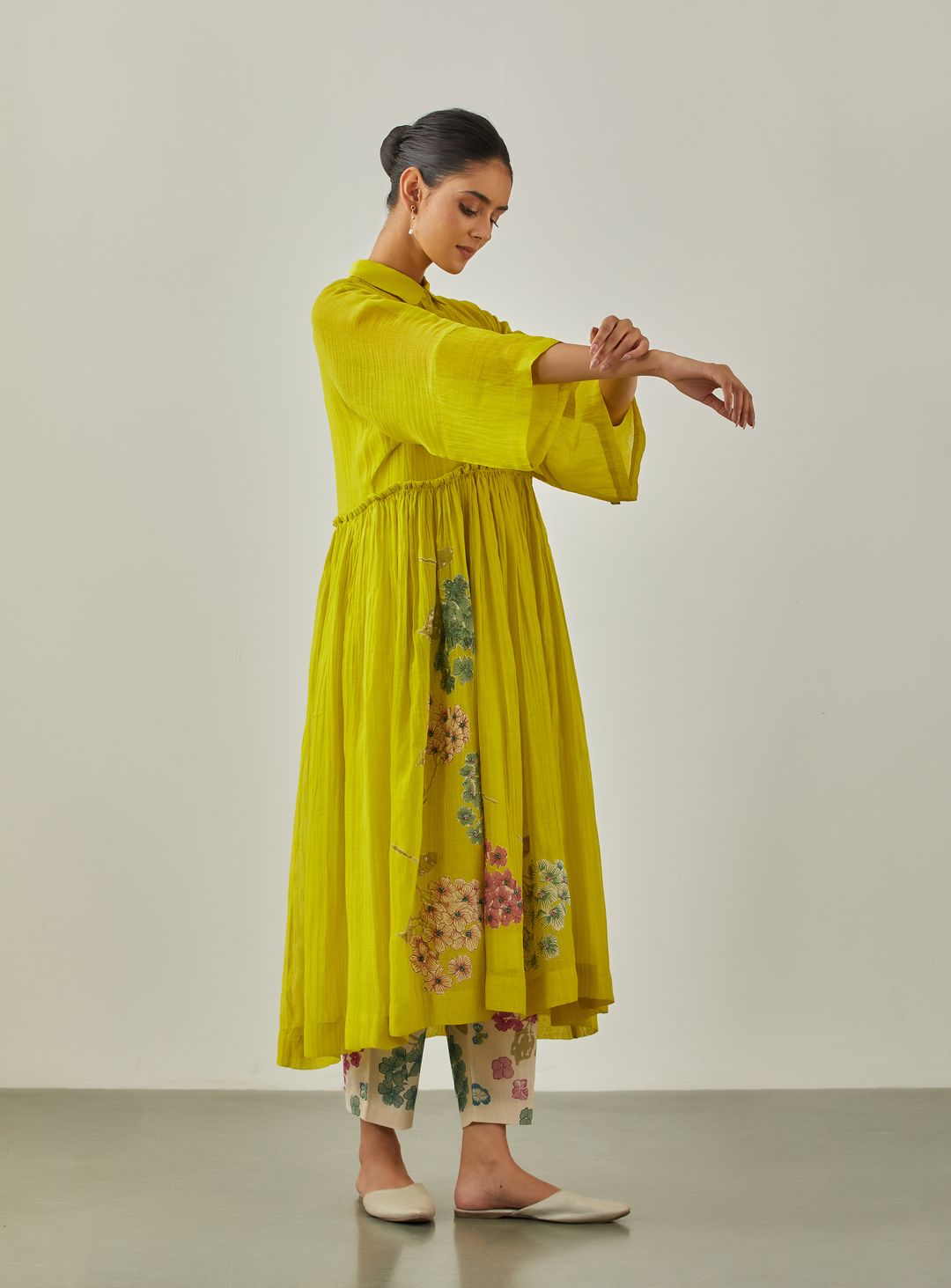 Lime Zarah Applique Dress - VineetRahul