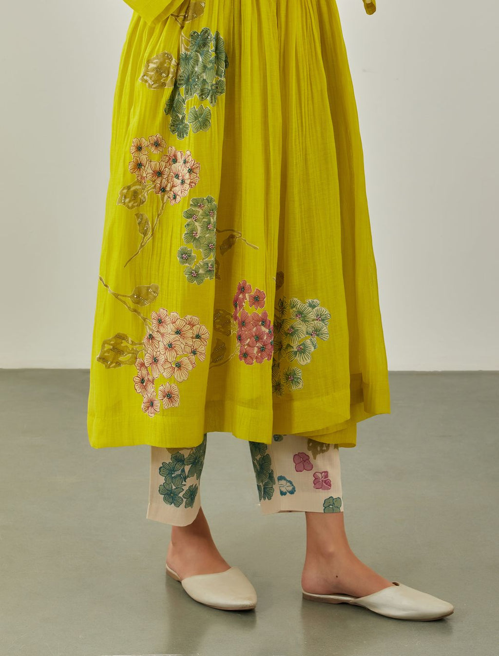Lime Zarah Applique Dress - VineetRahul