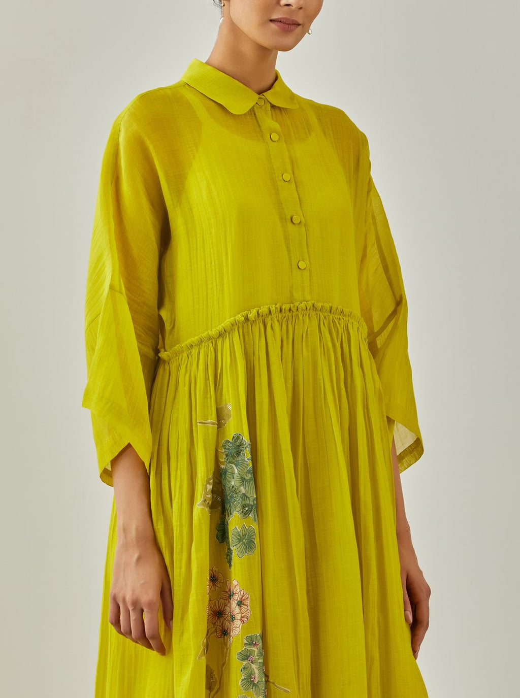 Lime Zarah Applique Dress - VineetRahul