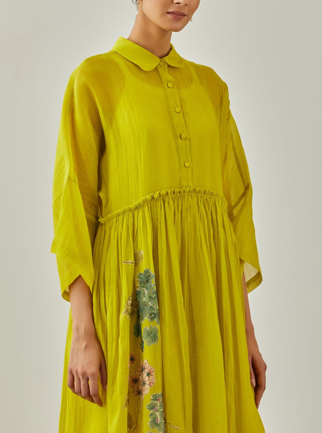 Lime Zarah Applique Dress - VineetRahul