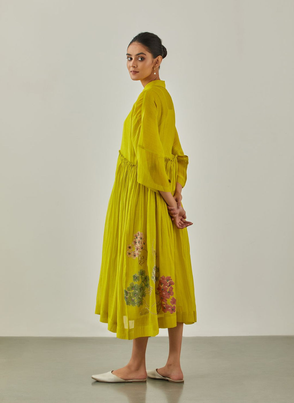 Lime Zarah Applique Dress - VineetRahul