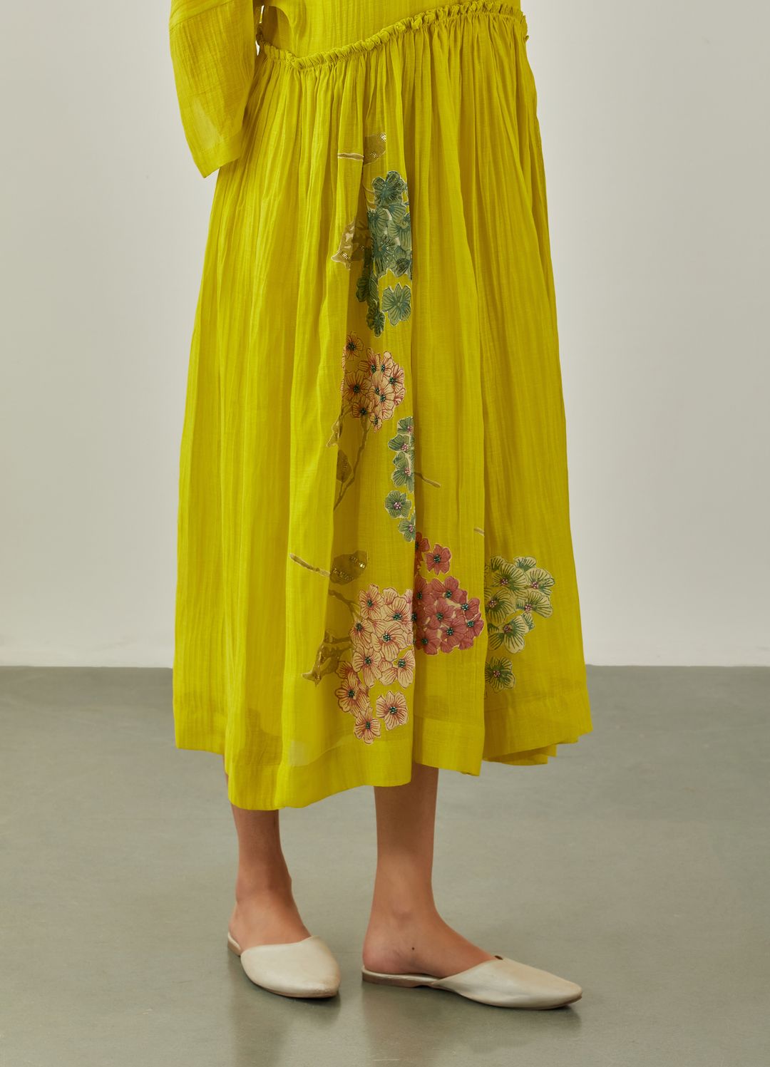 Lime Zarah Applique Dress - VineetRahul
